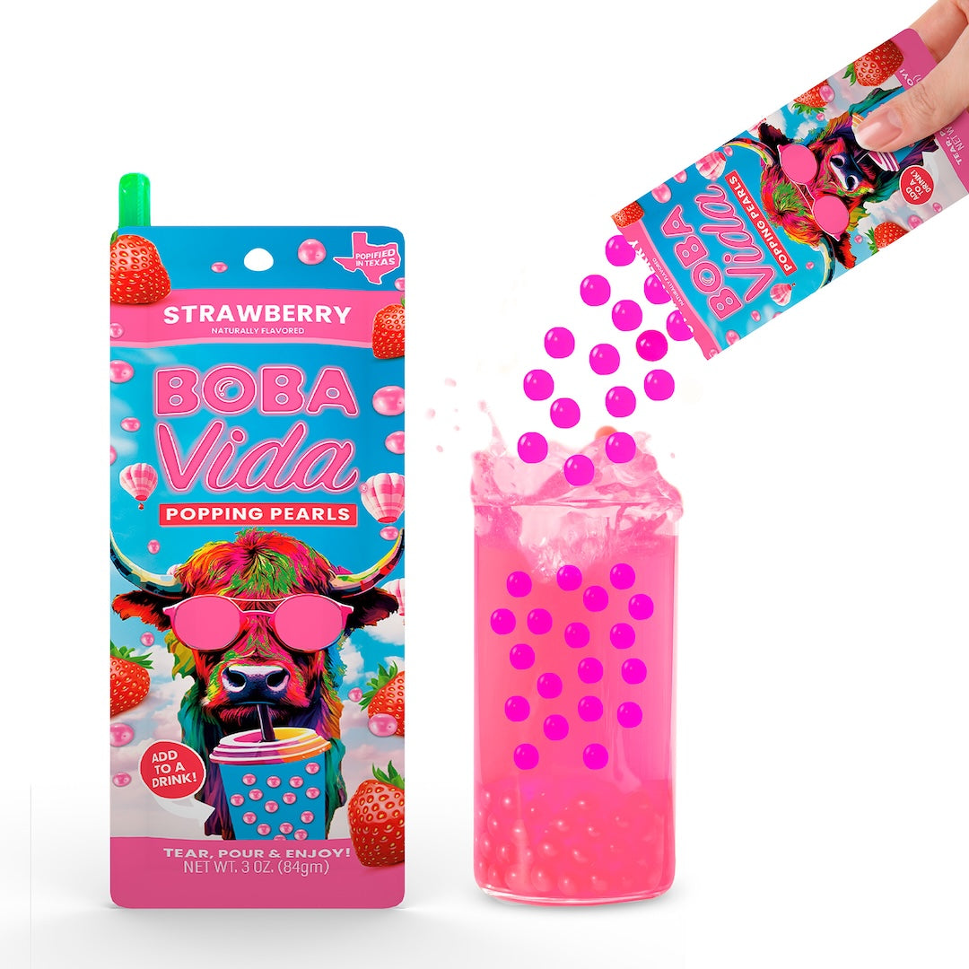 BOBAVIDA Strawberry Popping Boba - 3oz / 10ct