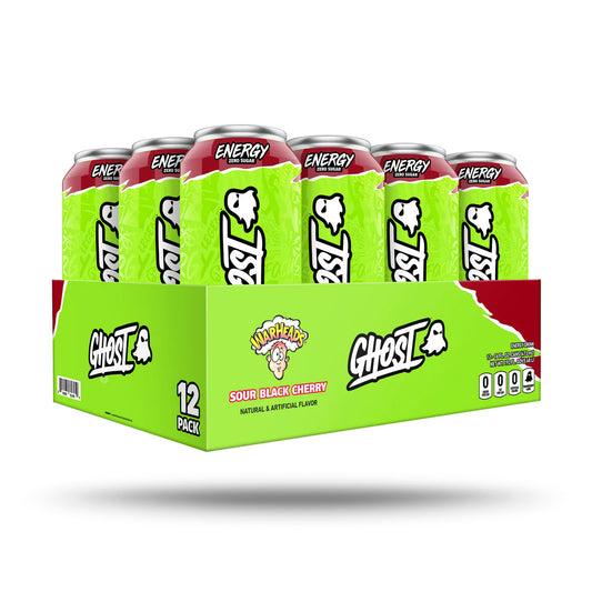 Ghost Energy Drink WarHeads Sour Black Cherry - 16oz / 12ct