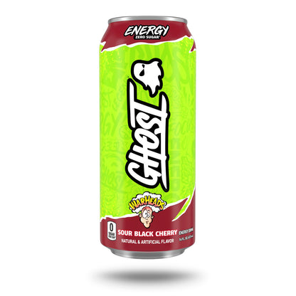 Ghost Energy Drink WarHeads Sour Black Cherry - 16oz / 12ct