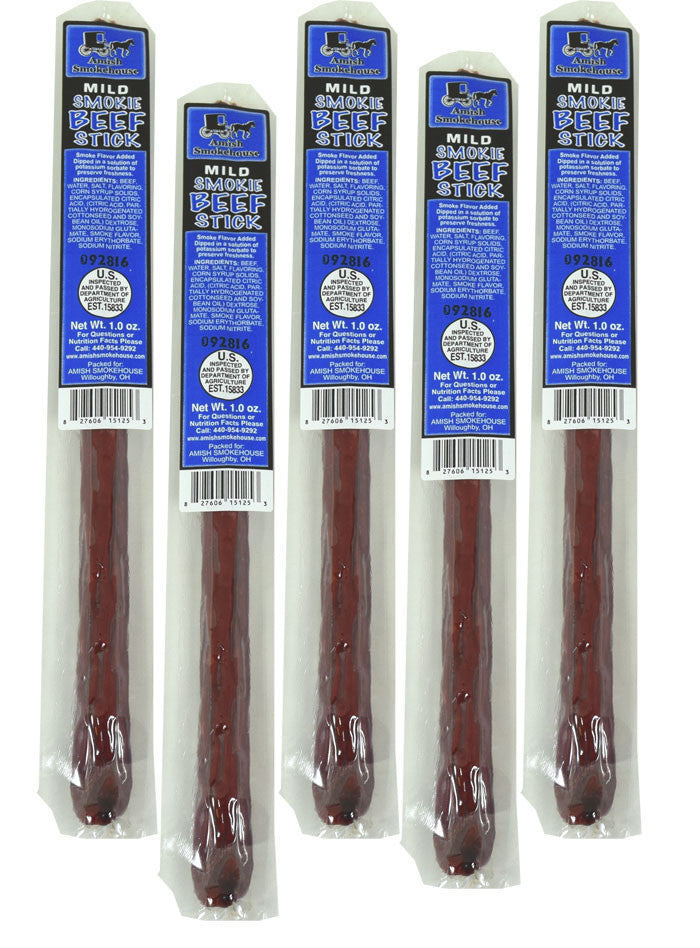 Amish Smokehouse Smokies Mild Beef Sticks 21 Count