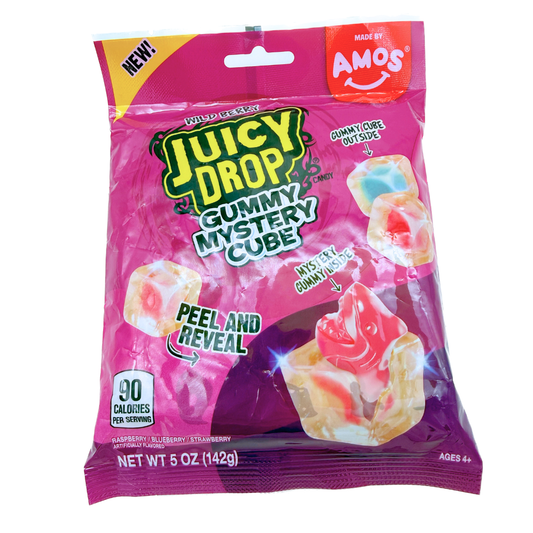 AMOS Wild Berry Juicy Drop Mystery Cube Gummy Candy - 5oz