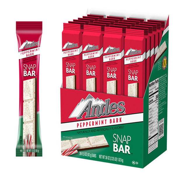 Andes Peppermint Bark Snap Bars - 24ct