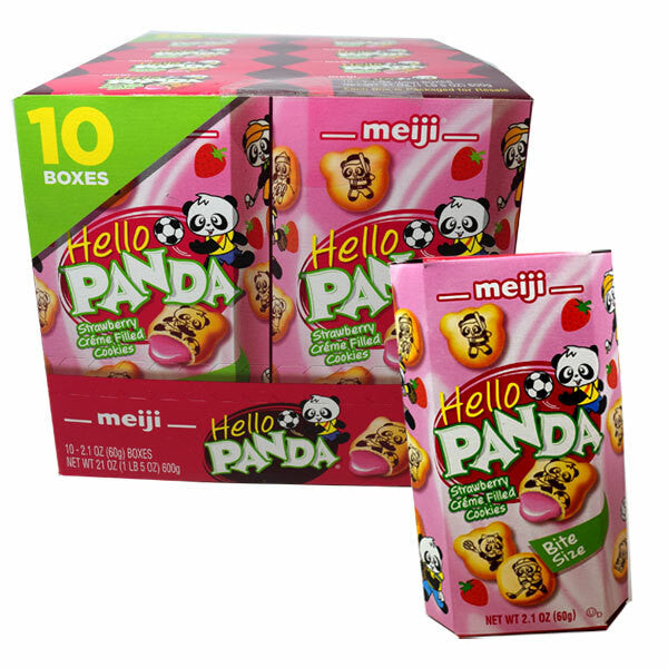 Meiji Hello Panda Strawberry Cookies 10 Count