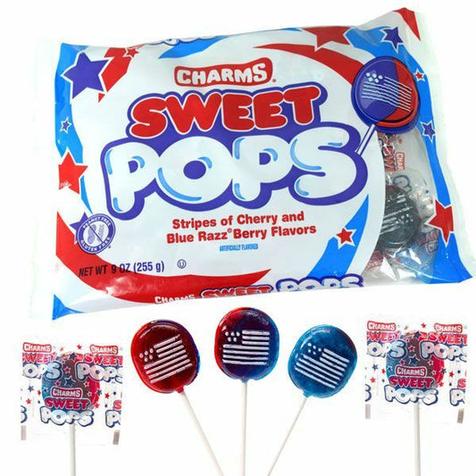 Charms Sweet Patriotic Flag Pops 9oz Bag