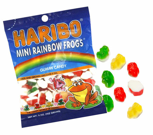 Haribo Gummi Mini Rainbow Frogs 5oz Bag