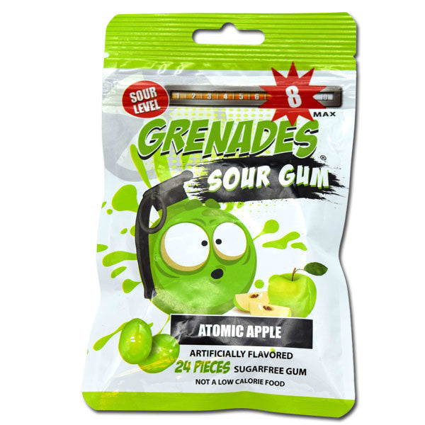 Grenades Gum Sour Atomic Apple 24 Piece Bag