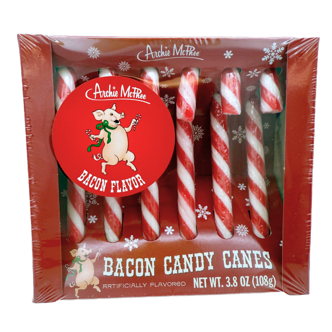 Archie McPhee Bacon Flavored Candy Canes - 6ct