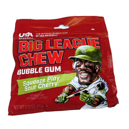 Big League Chew Squeeze Play Sour Cherry Bubble Gum - 2.12oz / 12ct