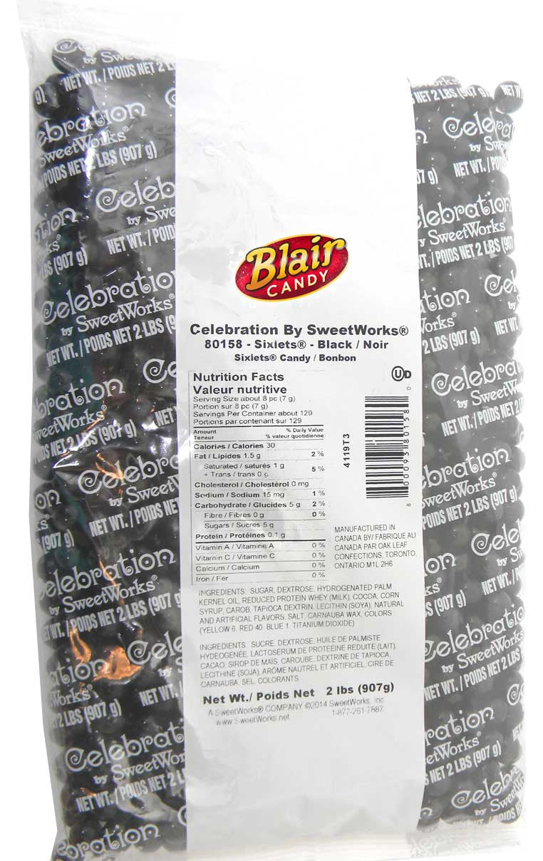 Black Mini Chocolate Balls 2lb Bag Sixlets
