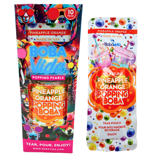 BOBAVIDA Pineapple Orange Popping Boba - 3oz / 10ct
