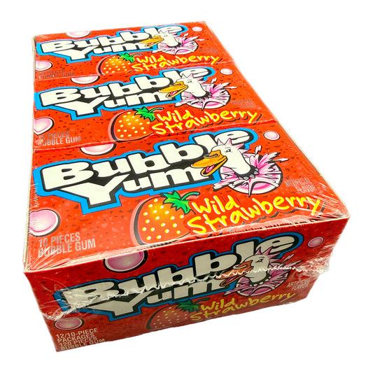 Bubble Yum Wild Strawberry Bubble Gum - 12ct