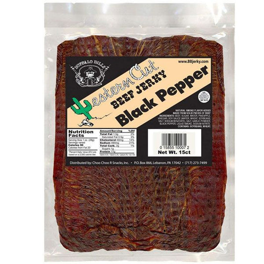 Buffalo Bills Western Cut Black Pepper Beef Jerky 15 Count