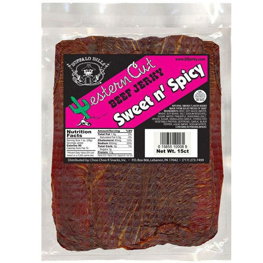 Buffalo Bills Western Cut Sweet & Spicy Beef Jerky 15 Count