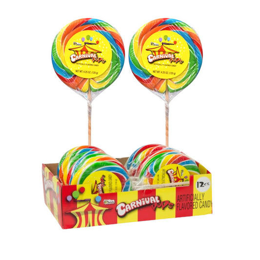 Giant Carnival Pops Lollipops - 5oz / 12ct
