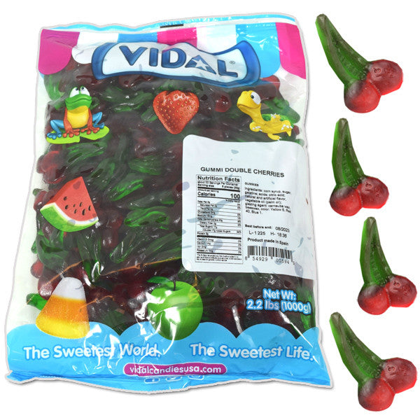 Double Gummi Cherries candies Vidal