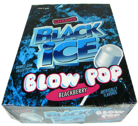 Charms Blow Pop Lollipops - Black Ice 48 Count
