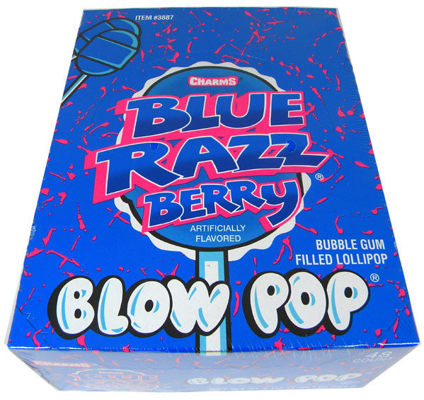 Chrams Sweet Pops Blue Raspberry Charms Blow Pop Lollipops - Blue Raspberry 48 Count – Blair Candy Company