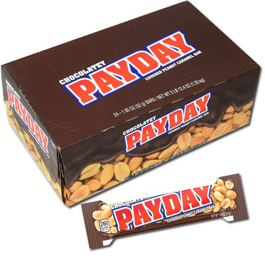 Chocolate Payday Candy Bars 24 Count