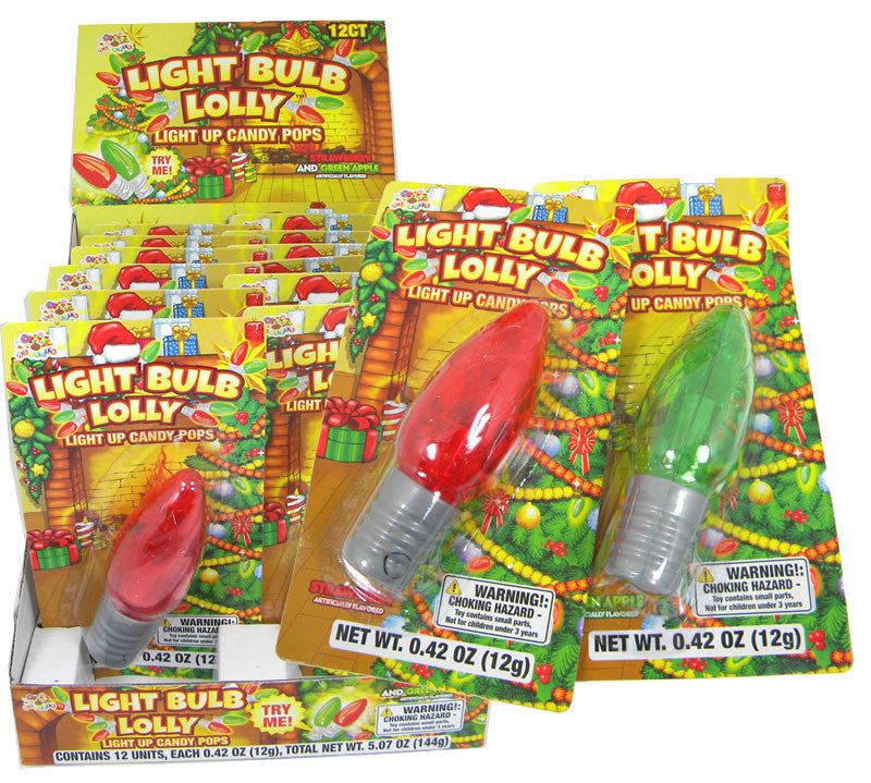 Christmas Light Up Lollipops - 12ct