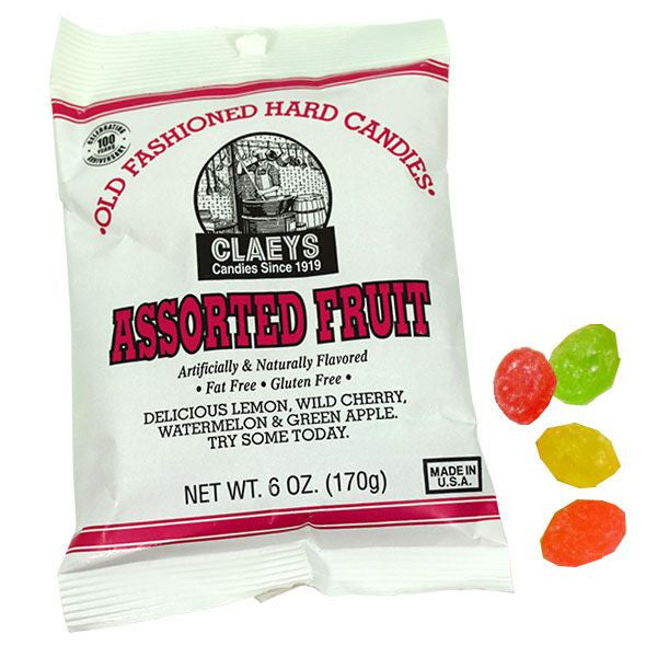 Claey's Assorted Fruit Hard Candies 6oz bag