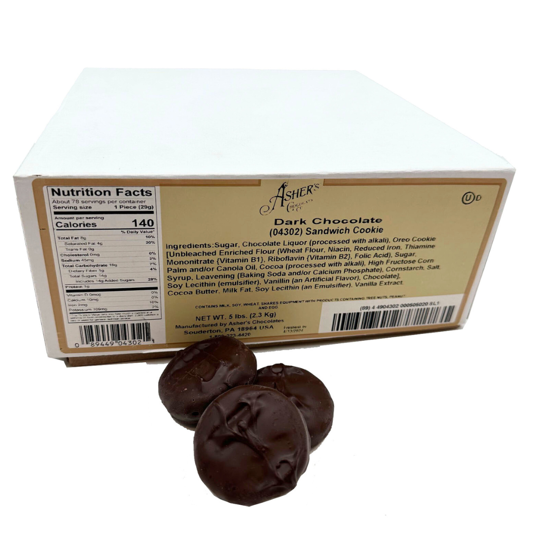 Dark Chocolate Covered Sandwich Cookies - 5lb