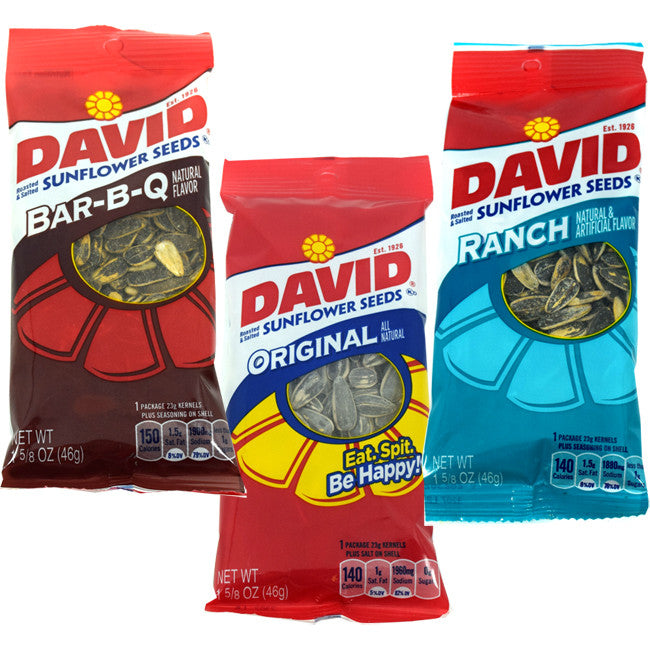 David Sunflower Seeds 12ct ; Regular; BBQ, or Ranch