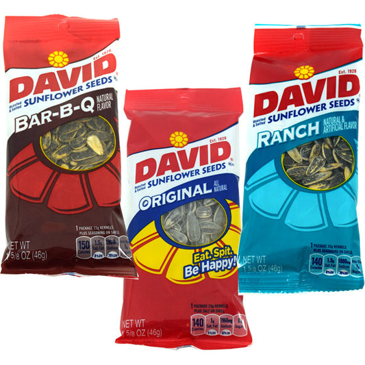 David Sunflower Seeds 12ct ; Regular; BBQ, or Ranch