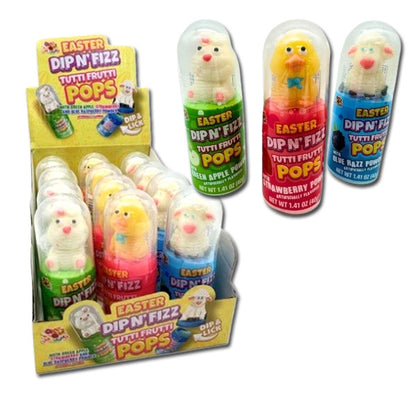Easter Dip N' Fizz Tutti Frutti Pops - 12ct