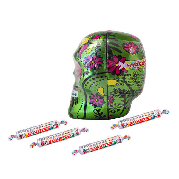 Day Of The Dead Skull Tins With Smarties 12 Count