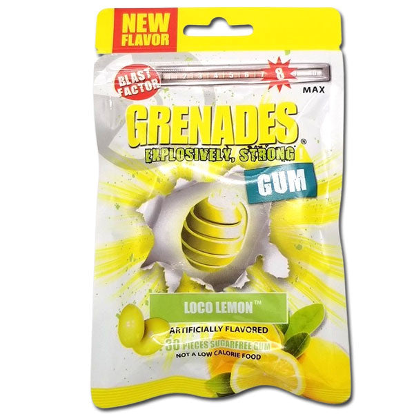 Grenades Gum Loco Lemon 30 Piece Bag