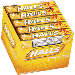 Halls Cough Drops Sticks 20ct - Honey/Lemon