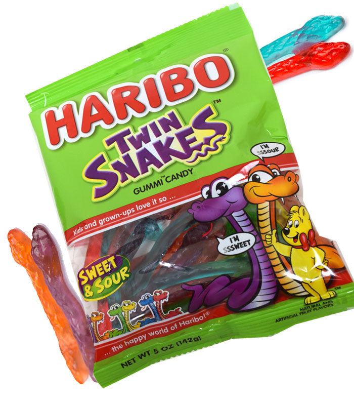Haribo Twin Gummi Snakes 5oz Bag