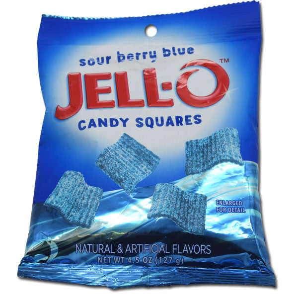 Jell-O Gummi Squares Sour Berry Blue 4.5oz