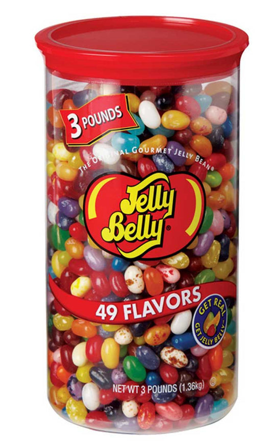 Jelly Belly 49 Flavors Plastic Large Can Jelly Beans - 3lbs