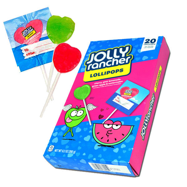 Jolly Rancher Valentines Lollipops Exchange 20 Count