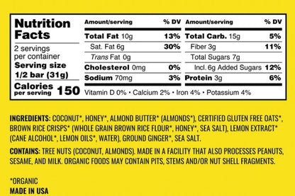 Kate's Lemon Coconut Bars 12 Count