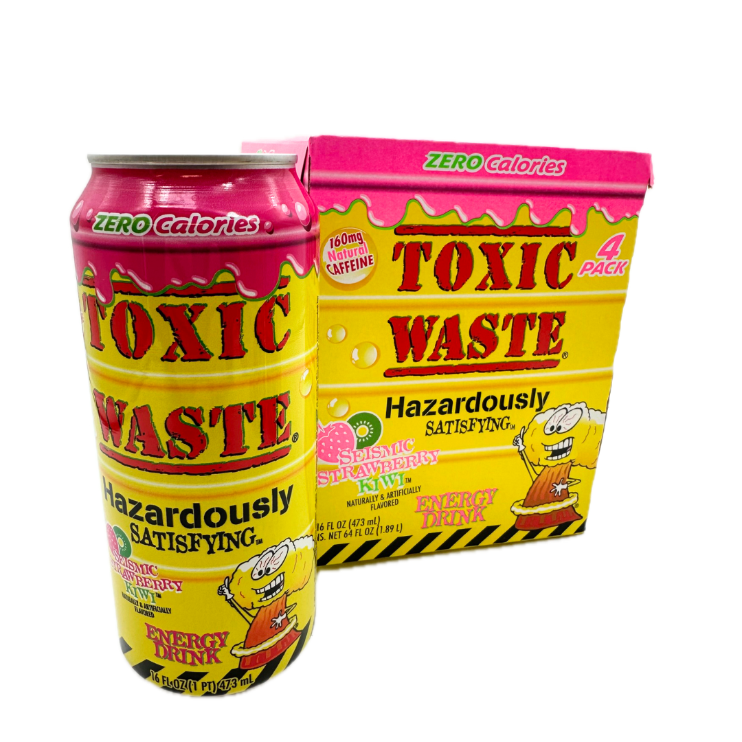Toxic Waste Seismic Strawberry Kiwi Energy Drink - 16oz / 4ct