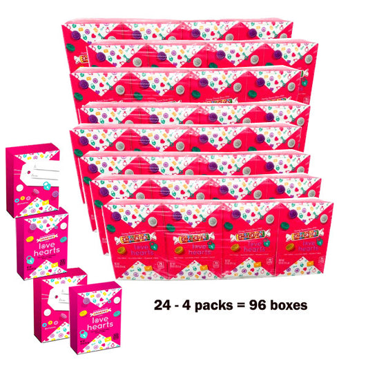 Smarties Love Hearts Valentine's Boxes 24 - 4packs, 96 count