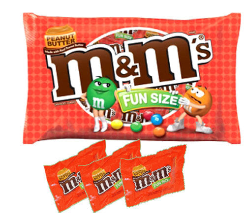 M&M Peanut Butter Fun Size 10.57oz Bag (16 Count)