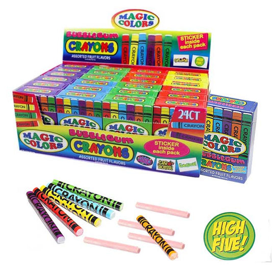 Magic Color Bubble Gum Crayons 24 Count