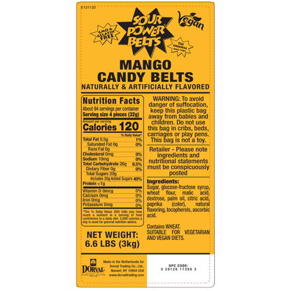 Sour Power Belts Mango - 6.6lb