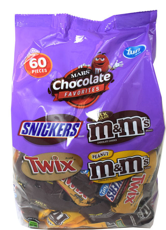 Mars Fun Size Chocolate Candy Bar Assortment 60 Count