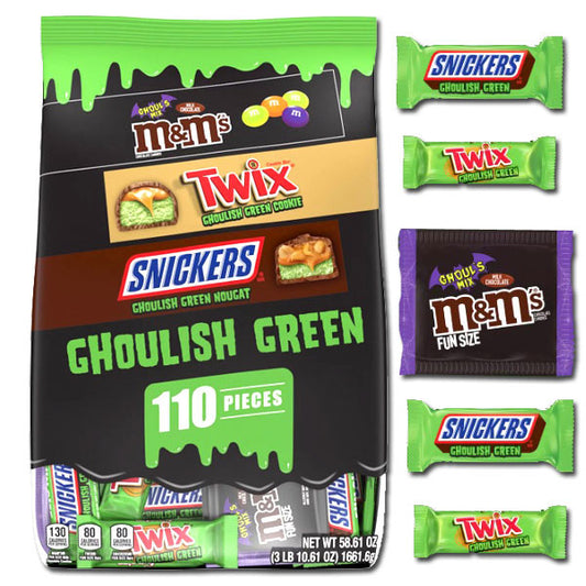 Mars Ghoulish Green Assorted Candy Bars Halloween
