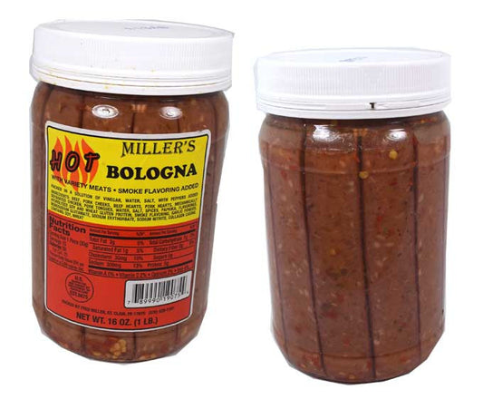 Miller's Hot Bologna 16oz Jar (15 Pieces)