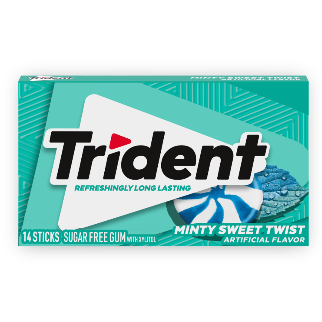 Trident Minty Sweet Twist Sugar Free Gum - 14 sticks / 12ct