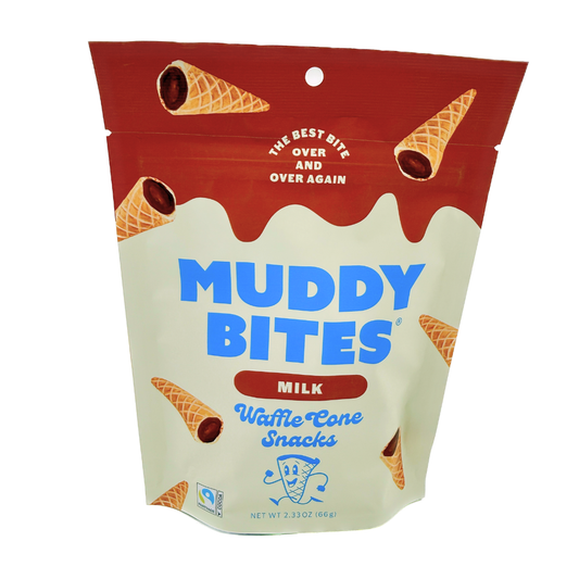 Muddy Bites Milk Chocolate Waffle Cone Snacks - 2.33oz