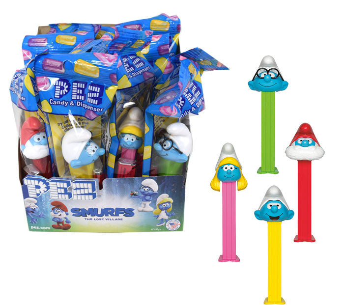 Pez Smurfs Dispenser & Candy 12 Count