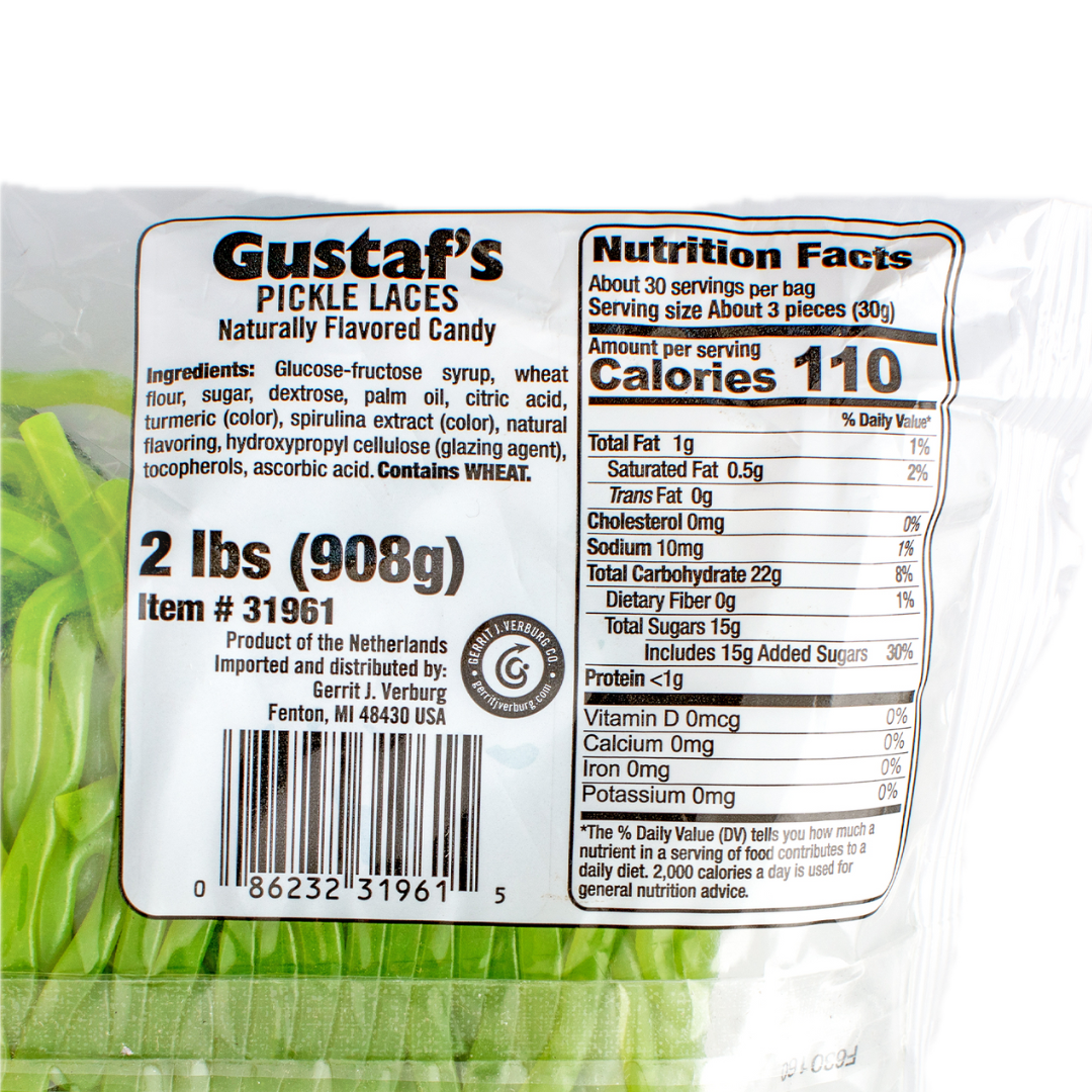 Gustaf's Pickle Laces Shoestring Licorice - 2lb