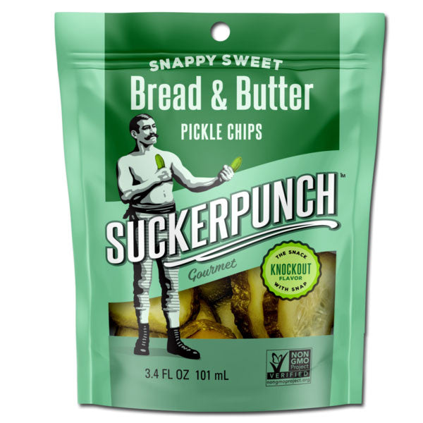 SuckerPunch Snappy Sweet Bread & Butter Pickle Chips 3.4oz