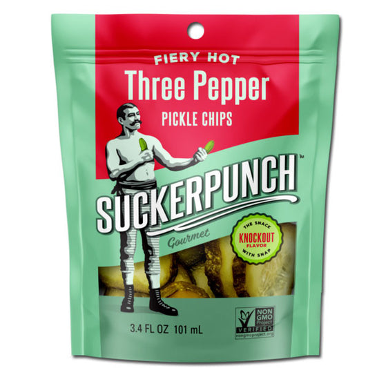 SuckerPunch Fiery Hot 3-Pepper Pickle Chips